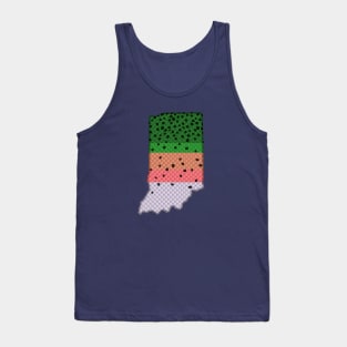 Trout Fishing Rainbow Trout Pattern Indiana State Map State Map Tank Top